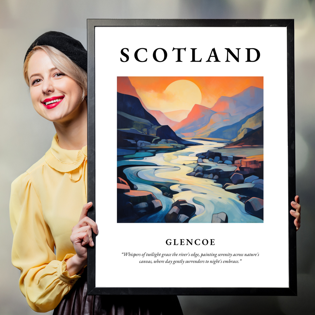 Person holding a poster of Glencoe