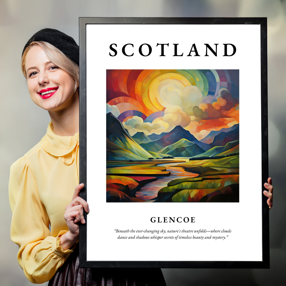 Person holding a poster of Glencoe