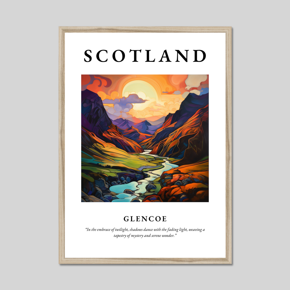 Poster in a natural frame with the word Scotland