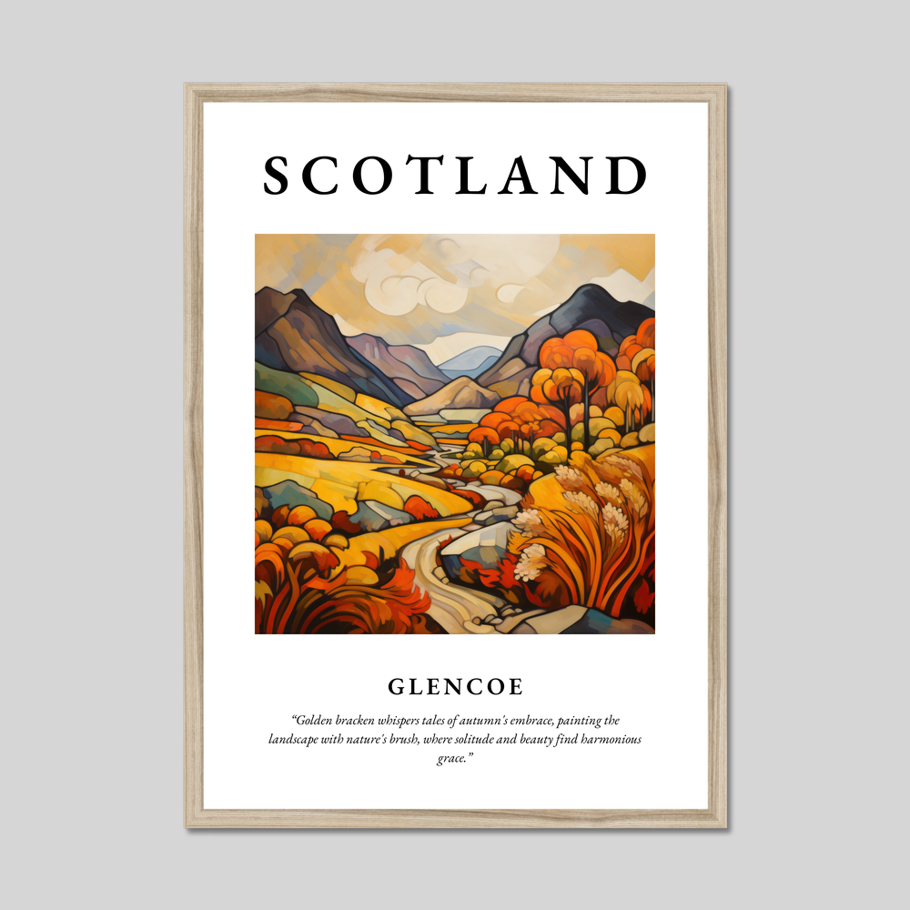 Poster in a natural frame with the word Scotland