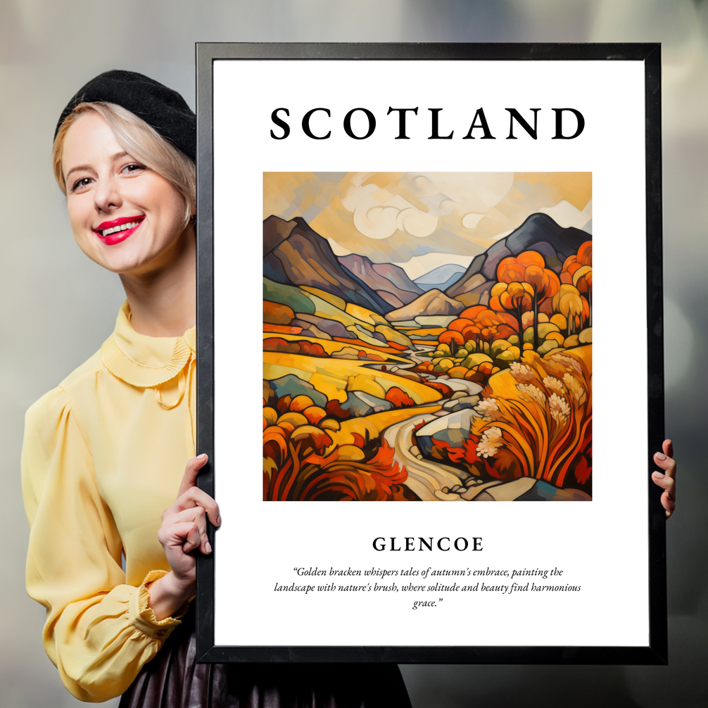 Person holding a poster of Glencoe