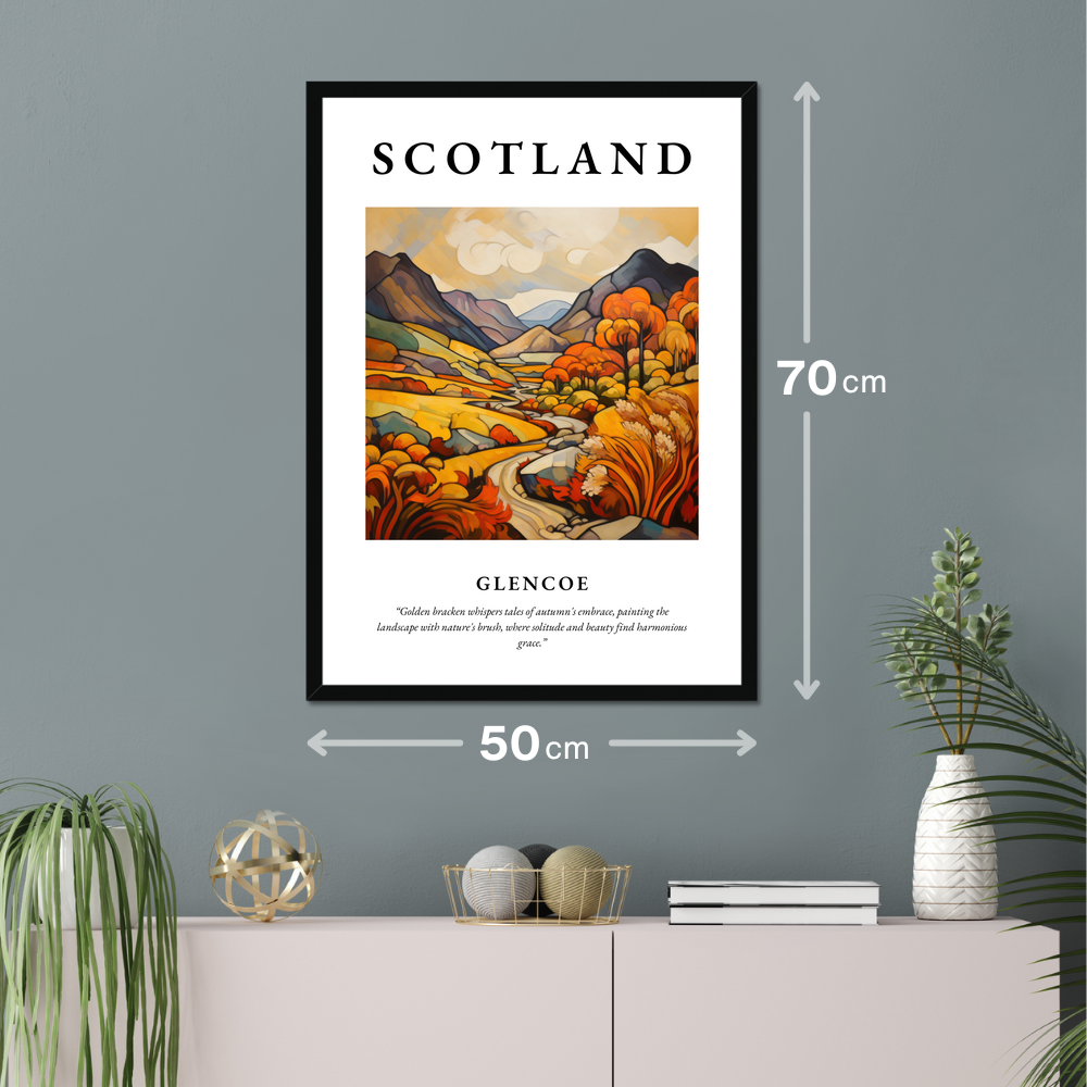 Poster of Glencoe hanging on a wall