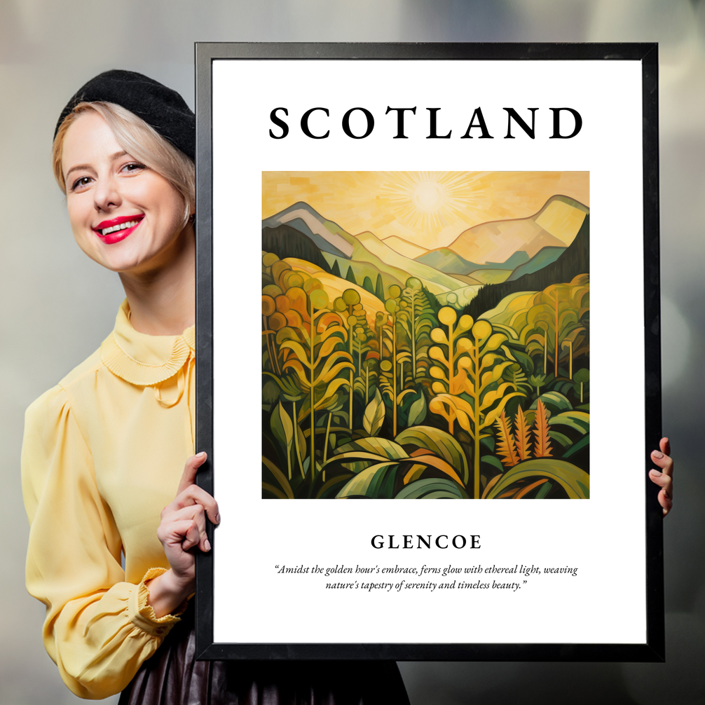 Person holding a poster of Glencoe