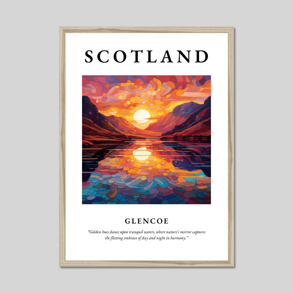 Poster in a natural frame with the word Scotland