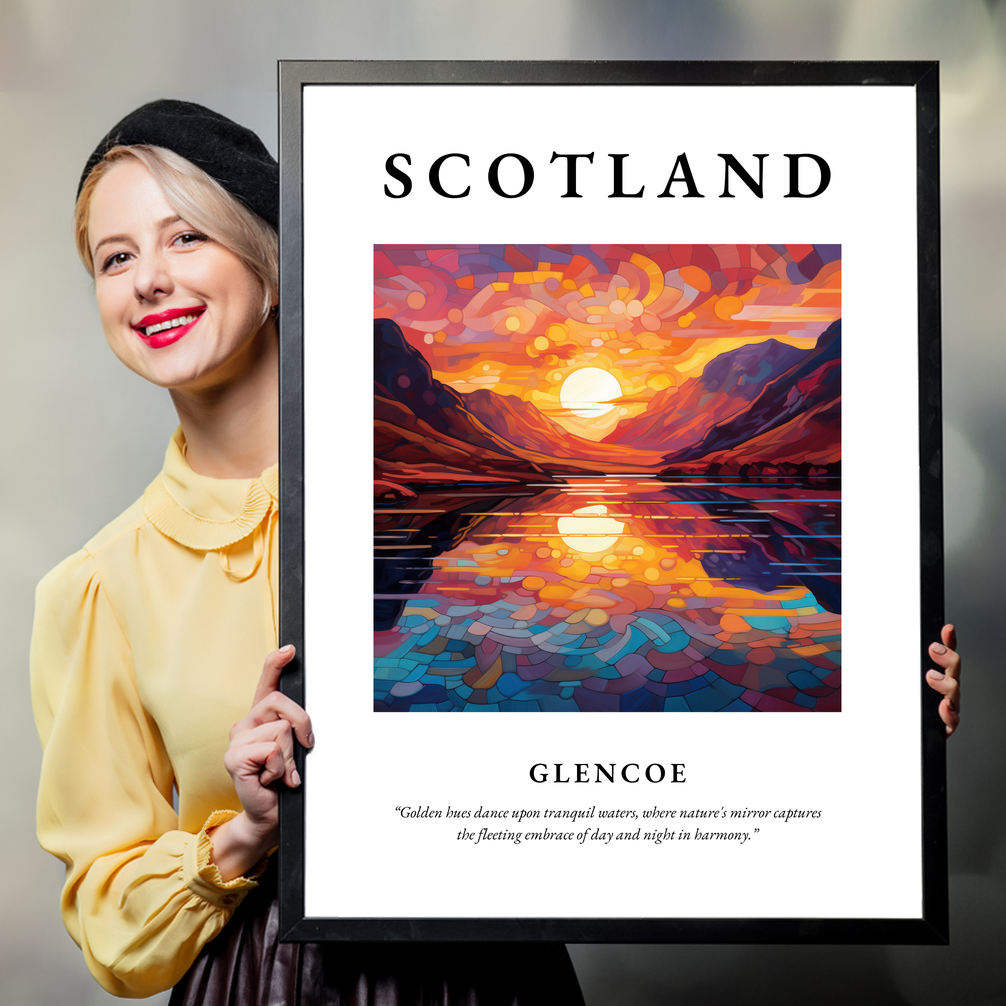 Person holding a poster of Glencoe