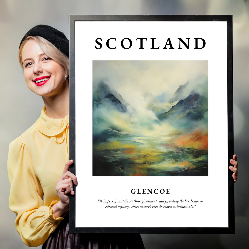 Person holding a poster of Glencoe