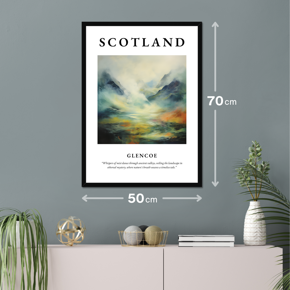 Poster of Glencoe hanging on a wall