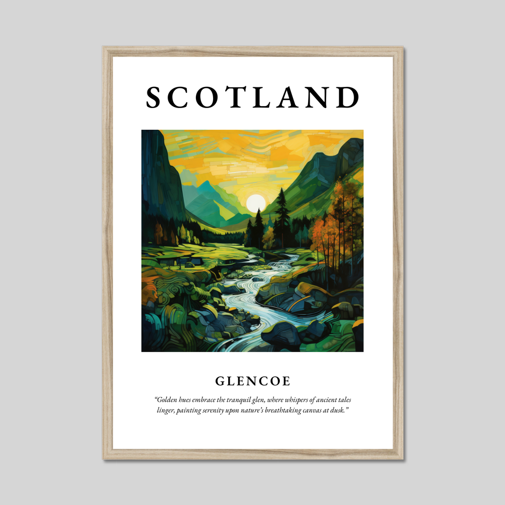 Poster in a natural frame with the word Scotland