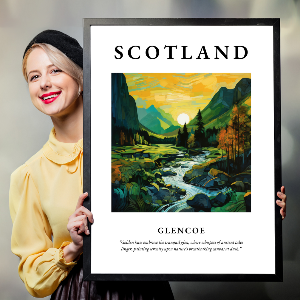 Person holding a poster of Glencoe