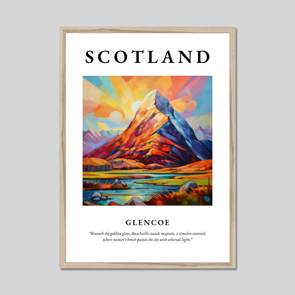 Poster in a natural frame with the word Scotland