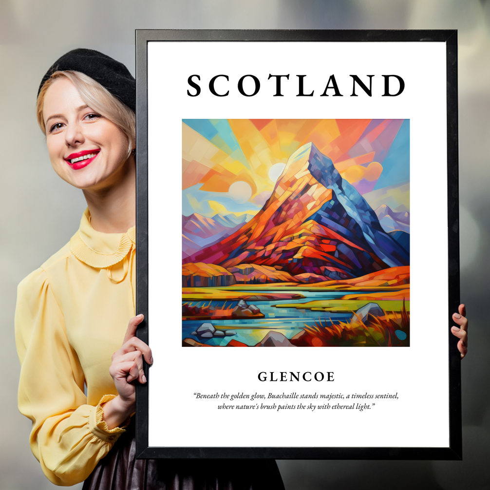 Person holding a poster of Glencoe