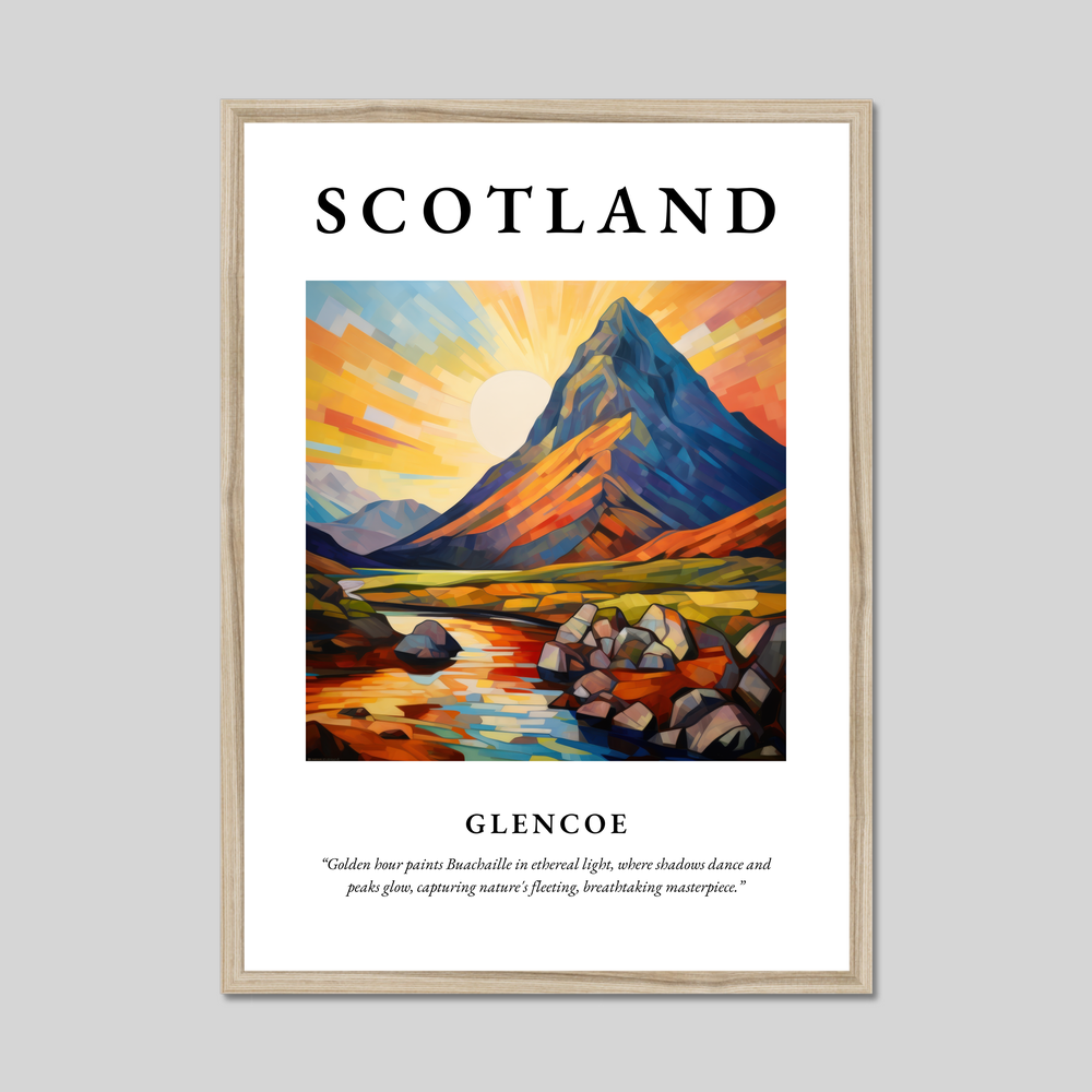 Poster in a natural frame with the word Scotland