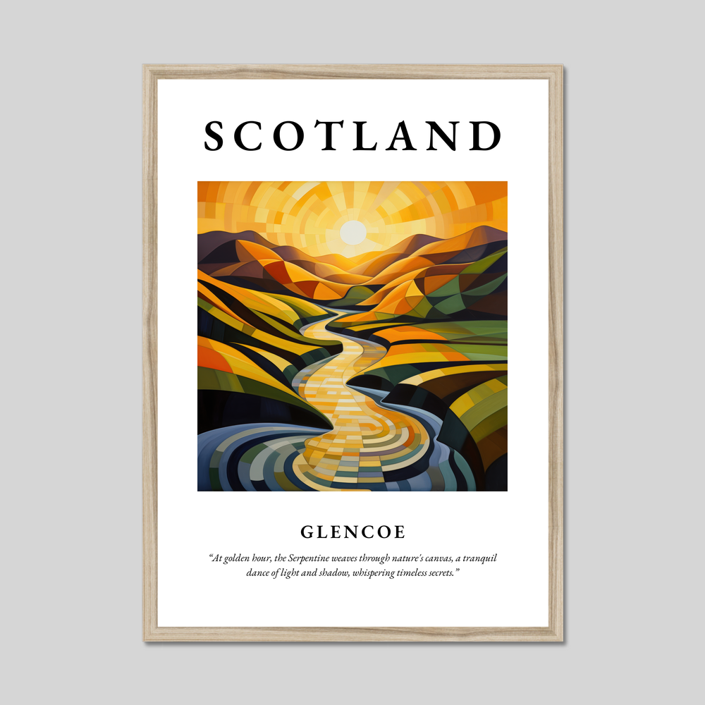 Poster in a natural frame with the word Scotland