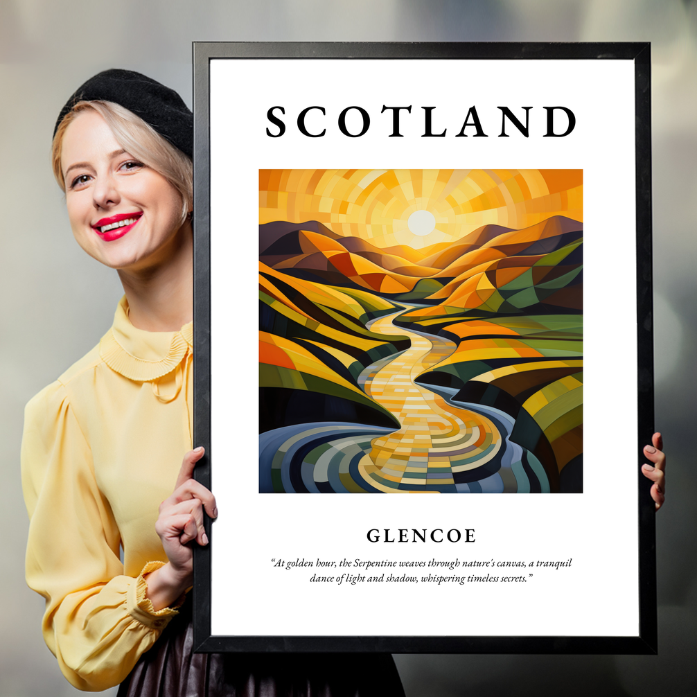 Person holding a poster of Glencoe