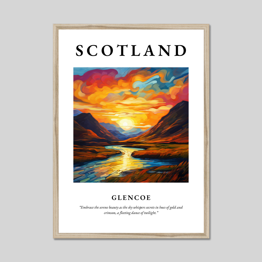 Poster in a natural frame with the word Scotland