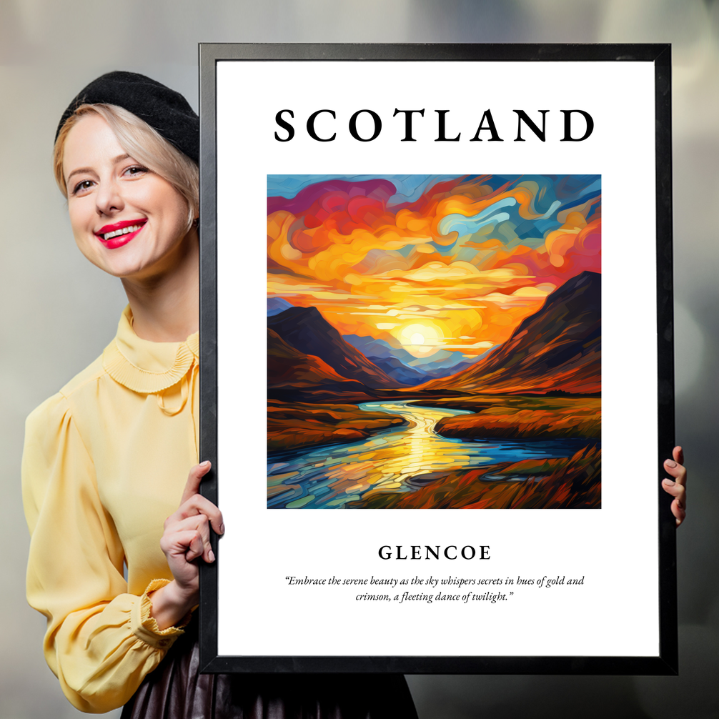 Person holding a poster of Glencoe