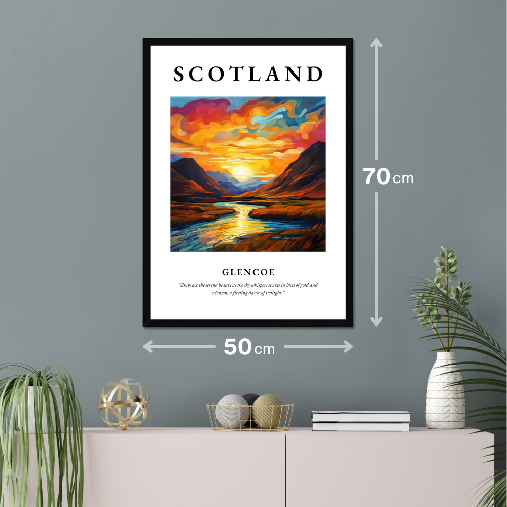 Poster of Glencoe hanging on a wall