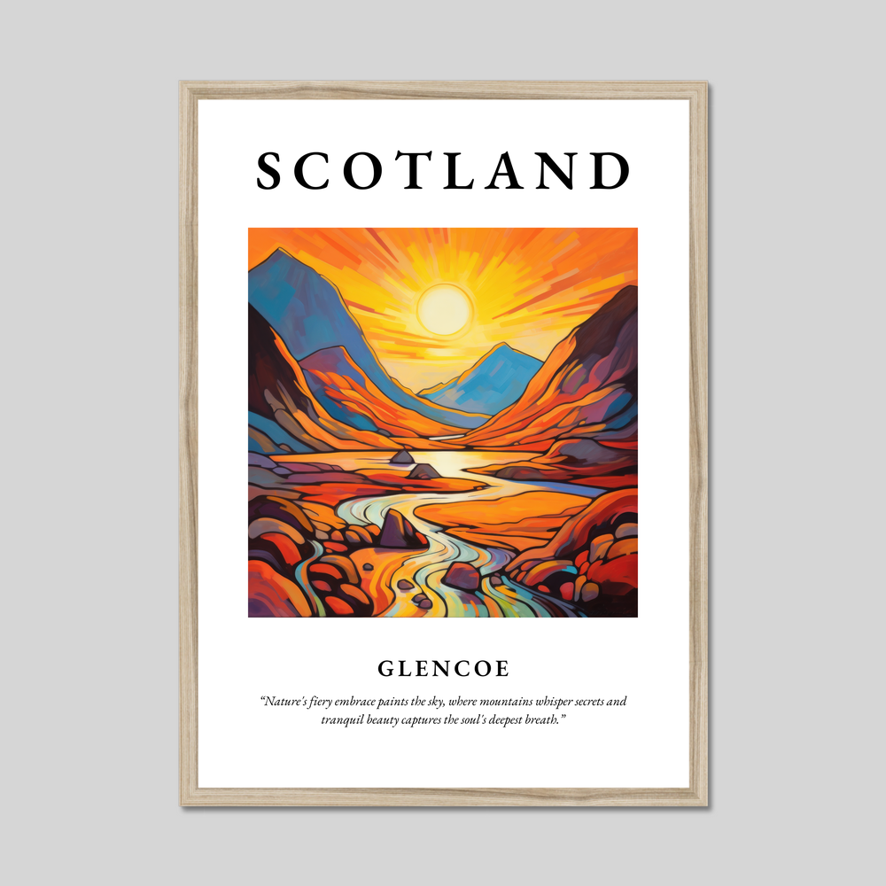 Poster in a natural frame with the word Scotland