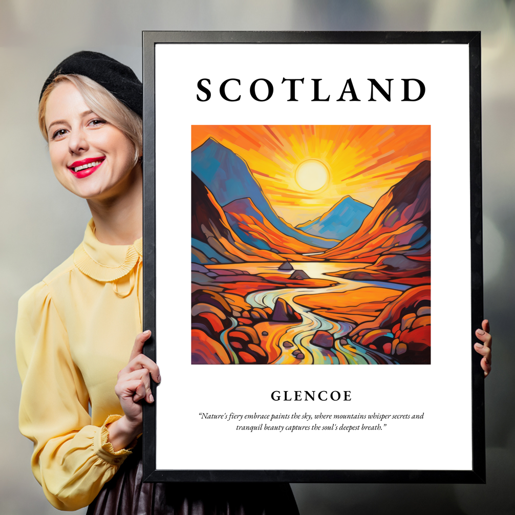 Person holding a poster of Glencoe