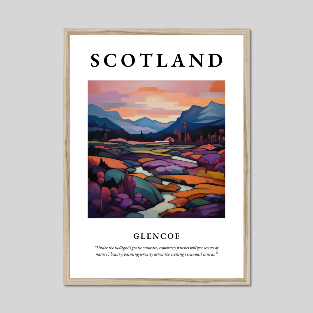 Poster in a natural frame with the word Scotland