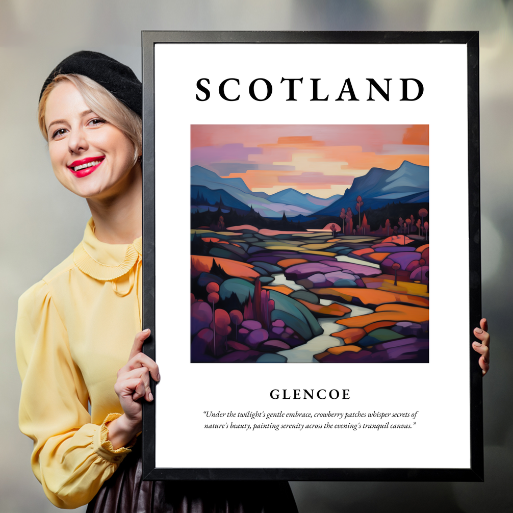 Person holding a poster of Glencoe