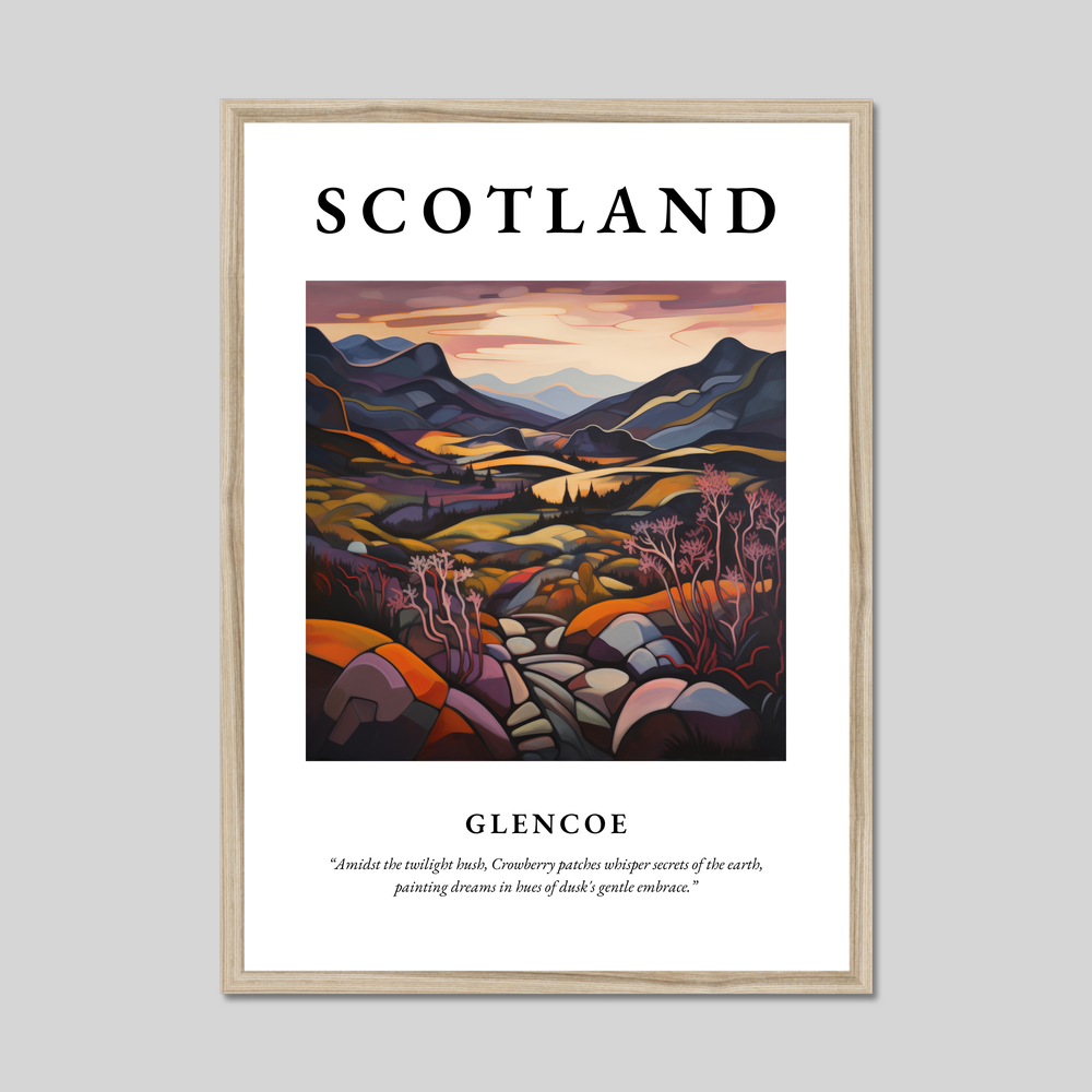 Poster in a natural frame with the word Scotland