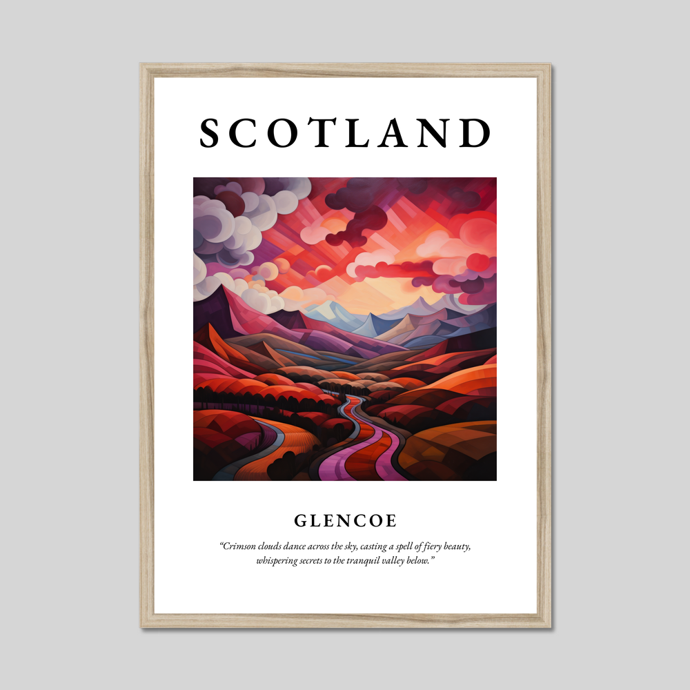 Poster in a natural frame with the word Scotland