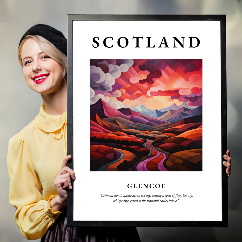 Person holding a poster of Glencoe