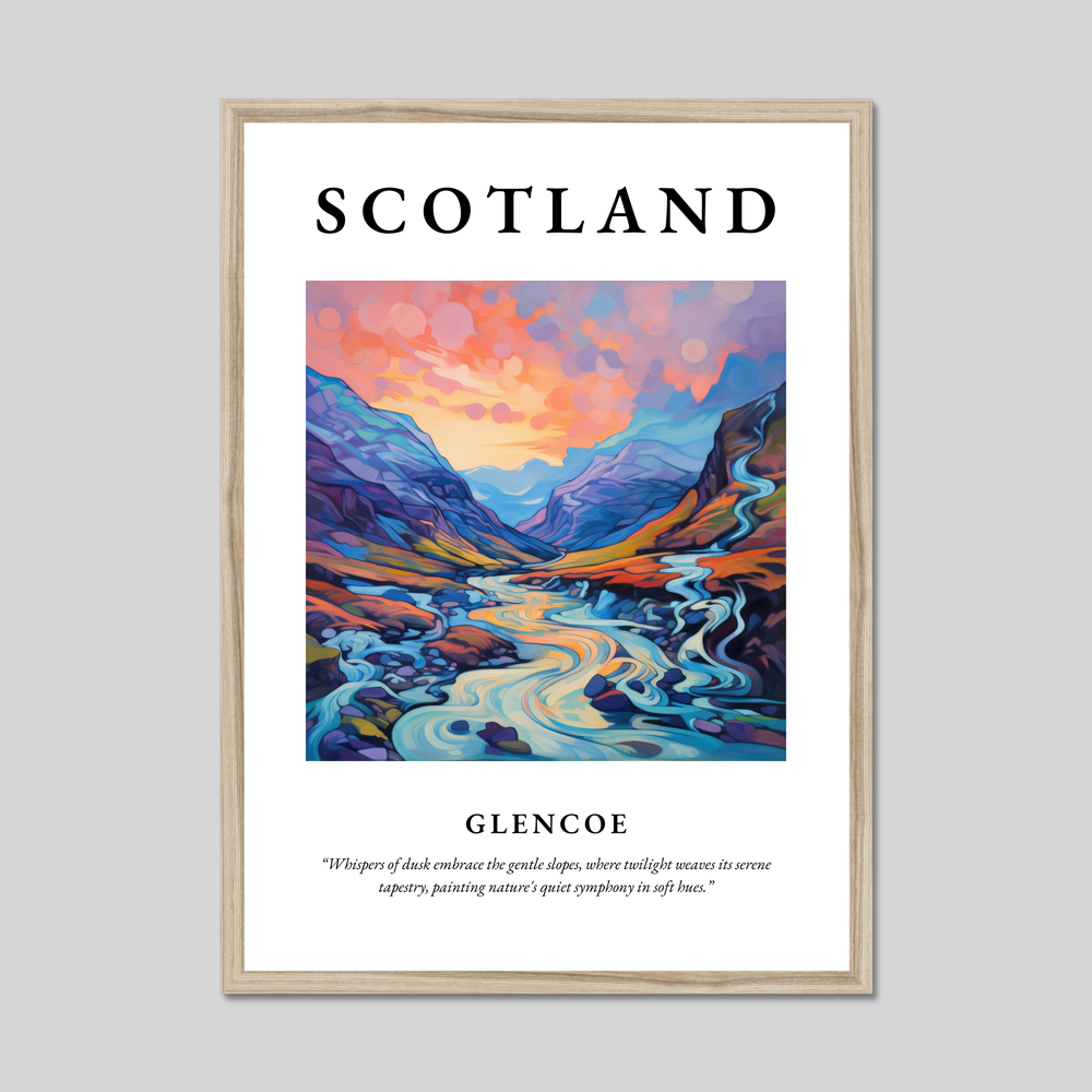 Poster in a natural frame with the word Scotland