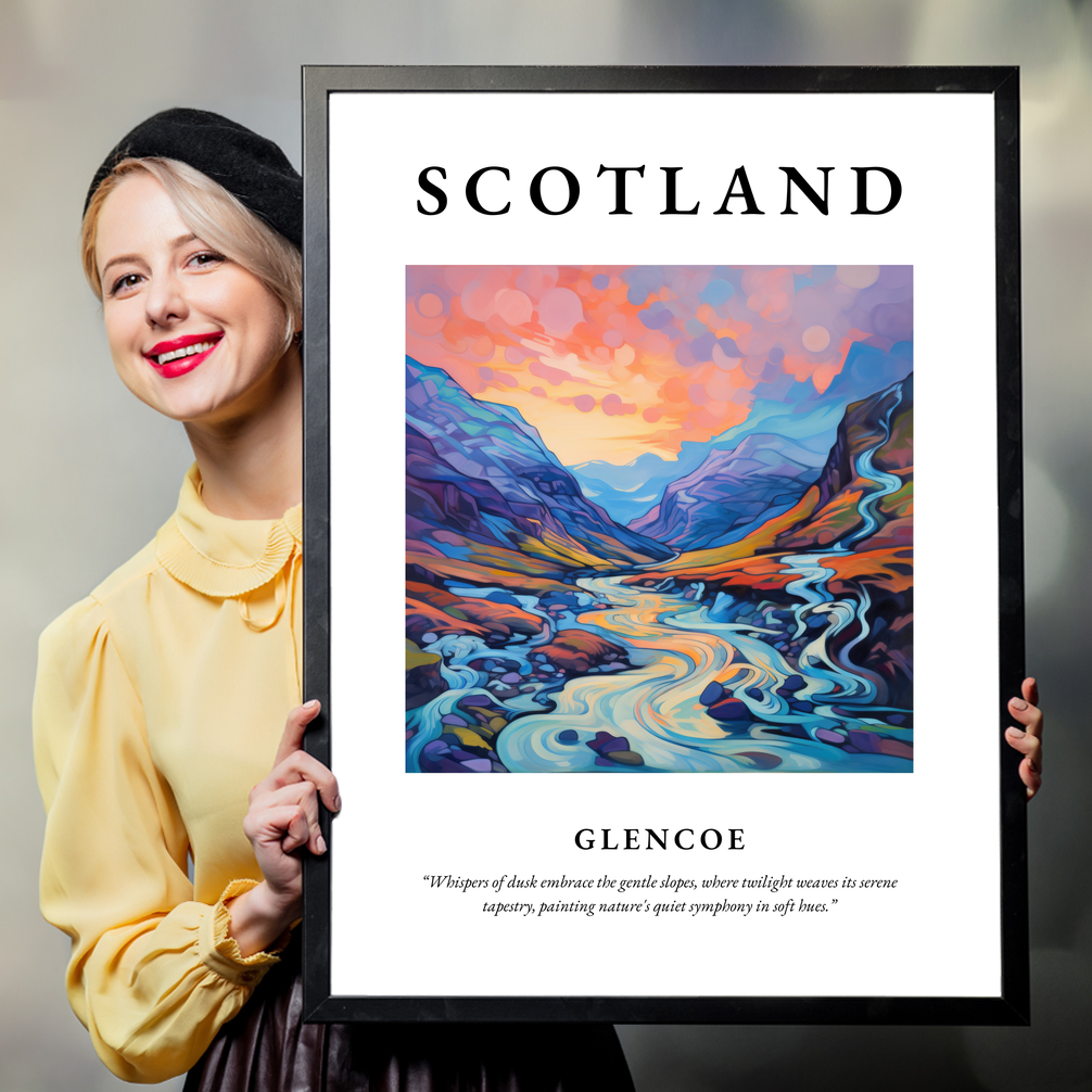 Person holding a poster of Glencoe