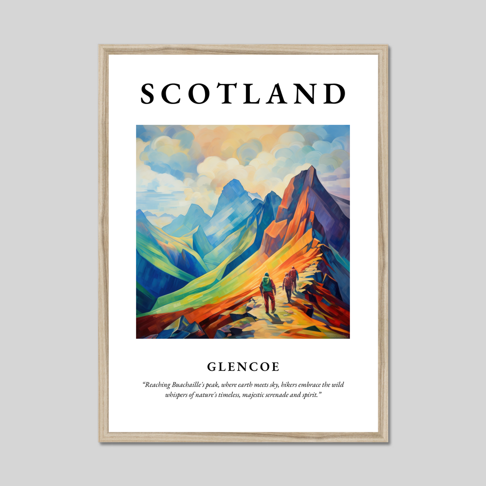 Poster in a natural frame with the word Scotland