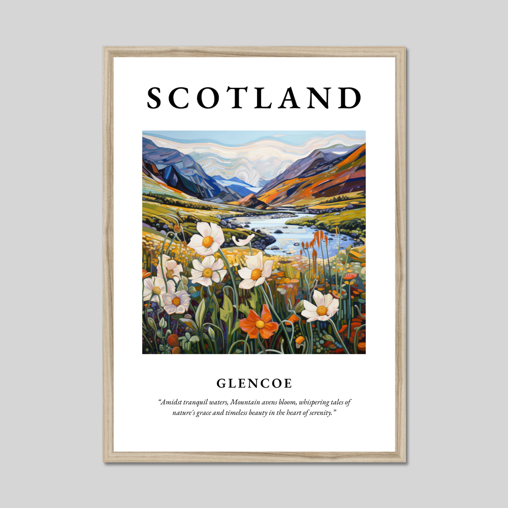 Poster in a natural frame with the word Scotland