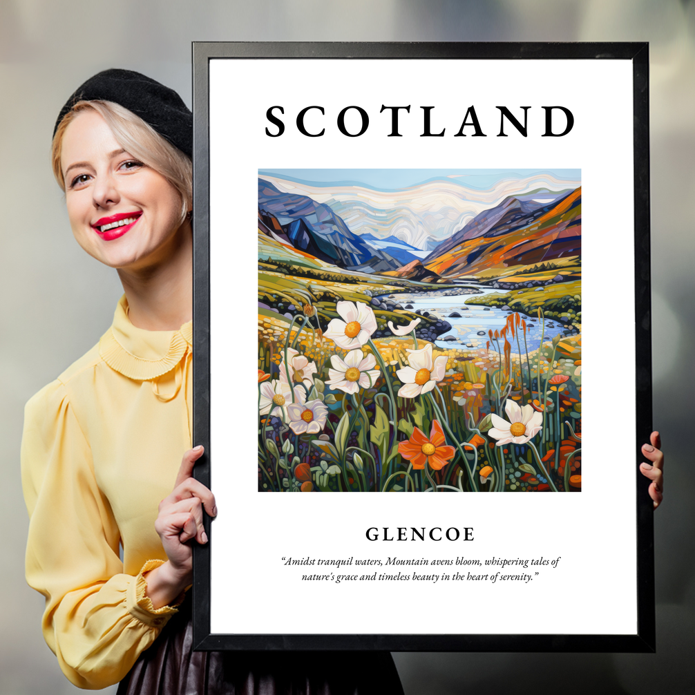 Person holding a poster of Glencoe