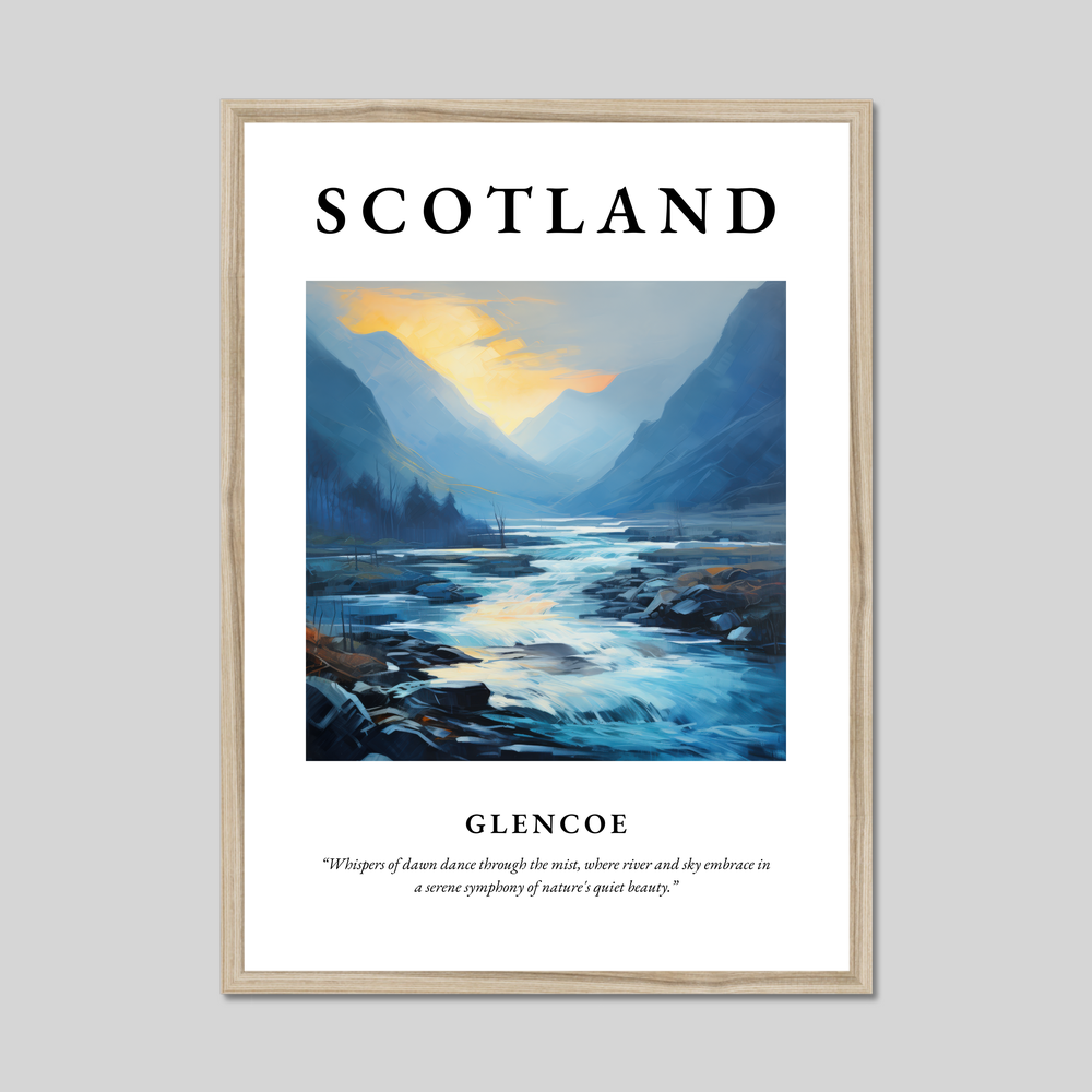 Poster in a natural frame with the word Scotland