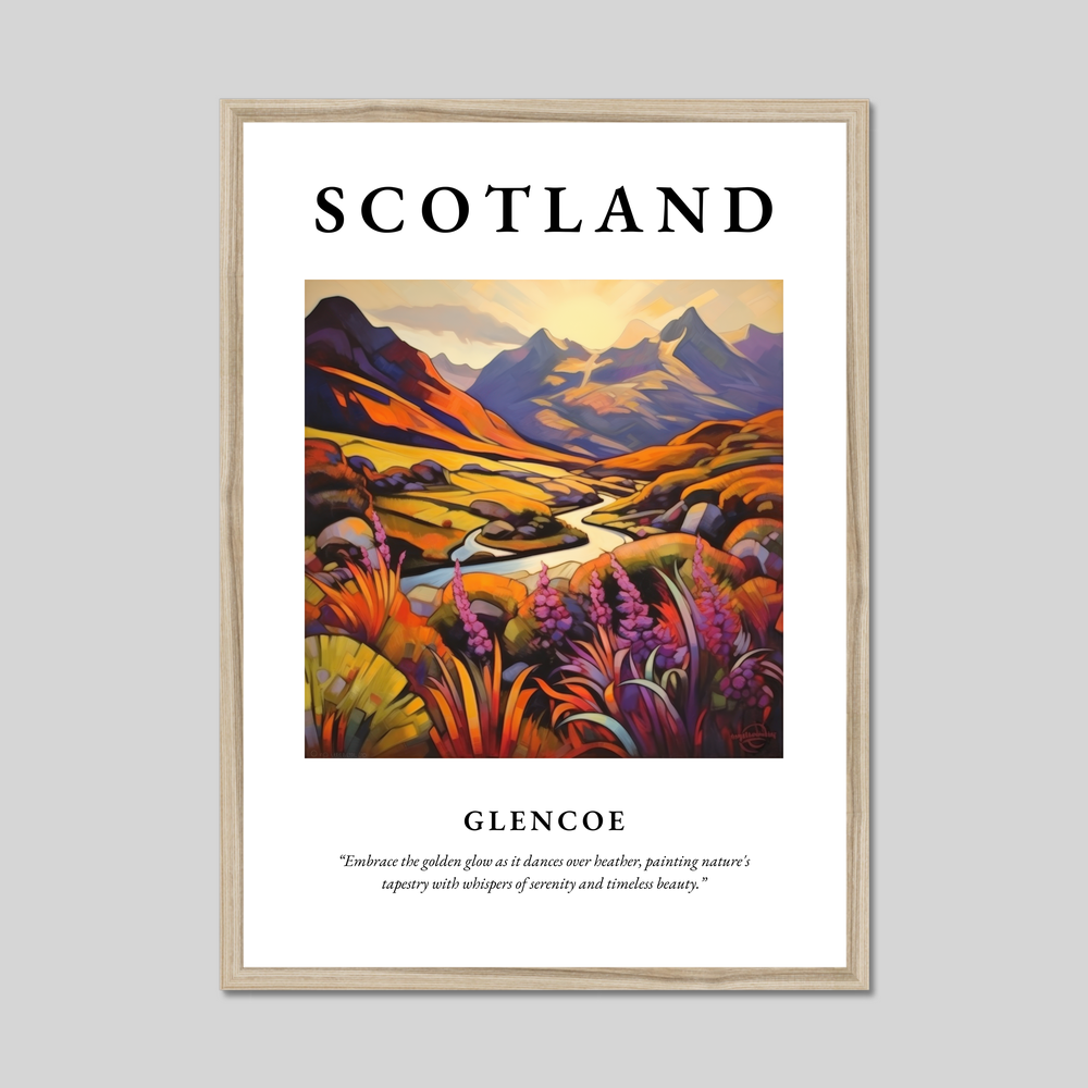 Poster in a natural frame with the word Scotland