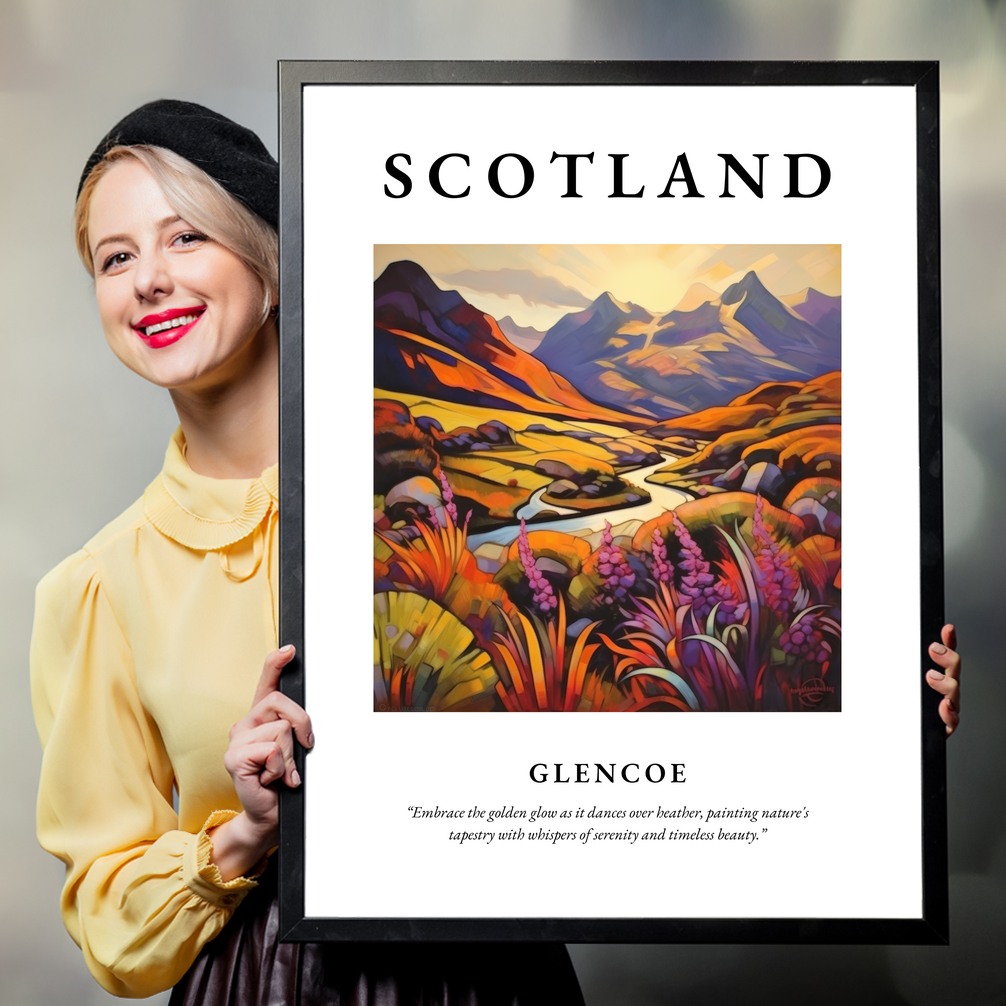 Person holding a poster of Glencoe