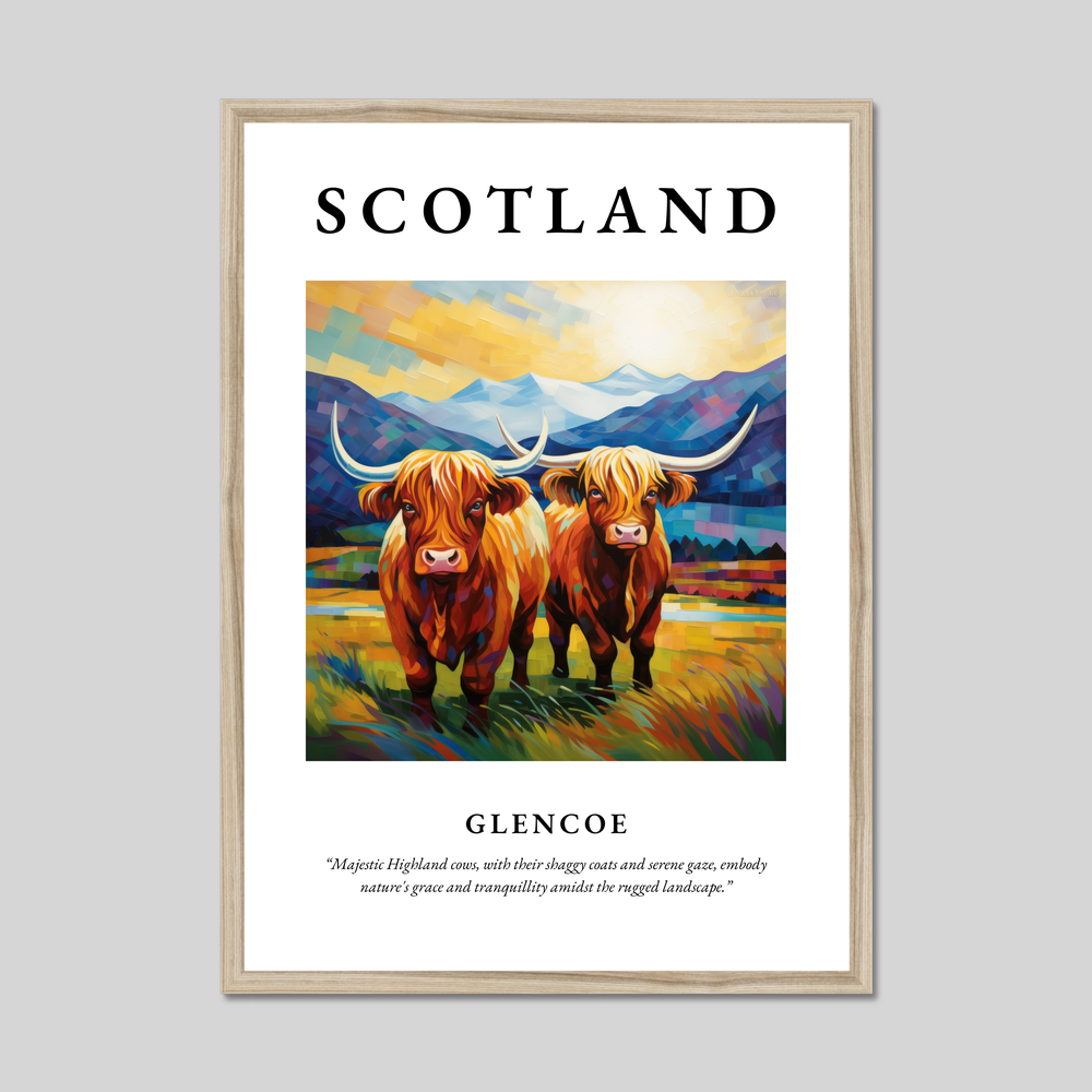 Poster in a natural frame with the word Scotland