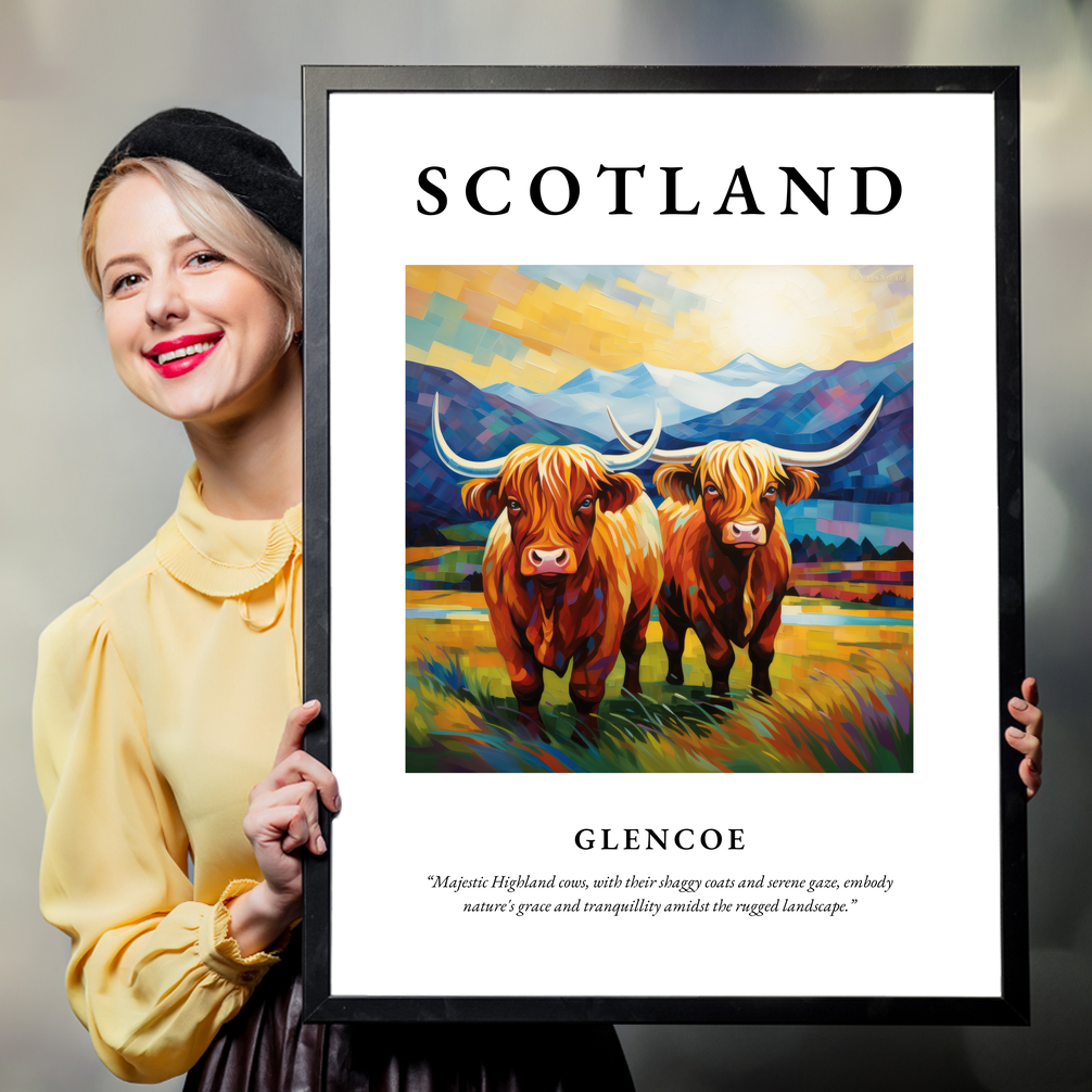 Person holding a poster of Glencoe