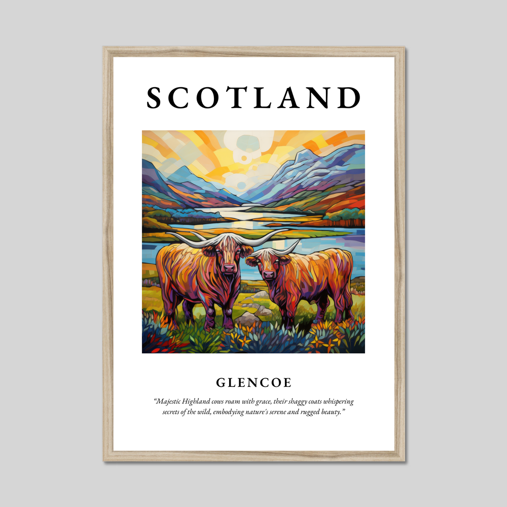 Poster in a natural frame with the word Scotland