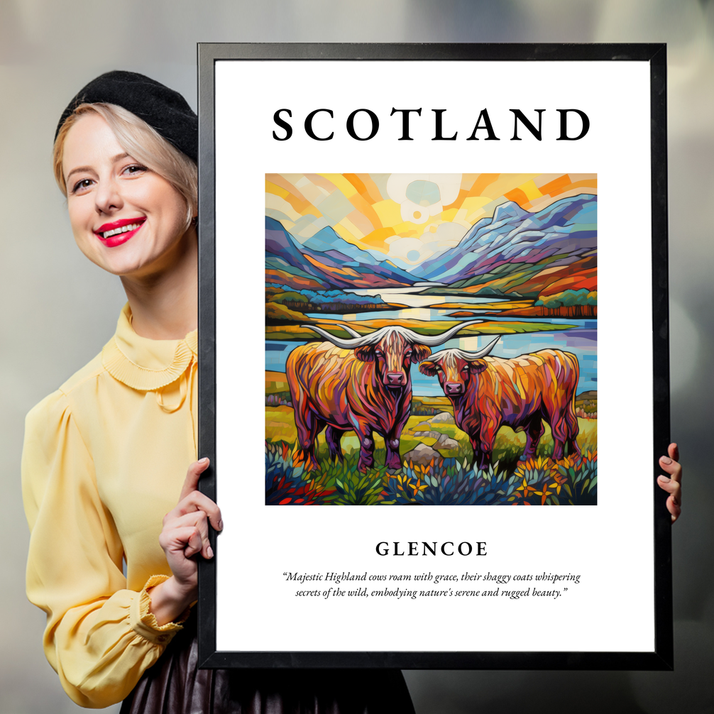 Person holding a poster of Glencoe