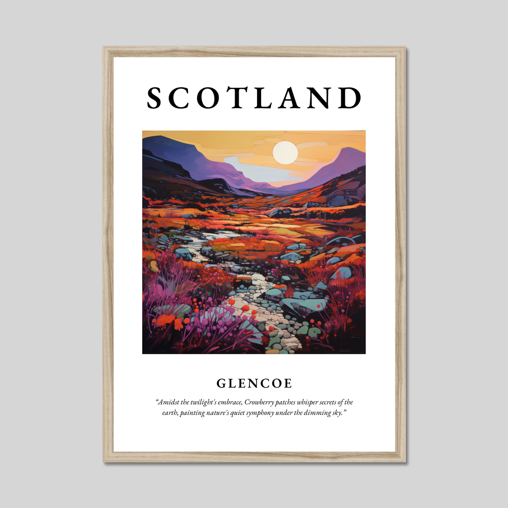 Poster in a natural frame with the word Scotland