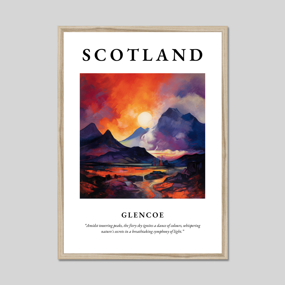 Poster in a natural frame with the word Scotland