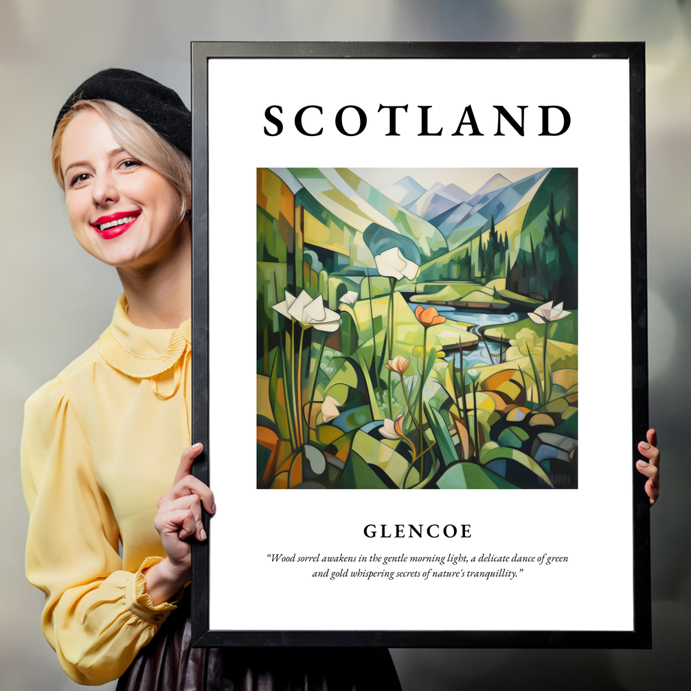 Person holding a poster of Glencoe