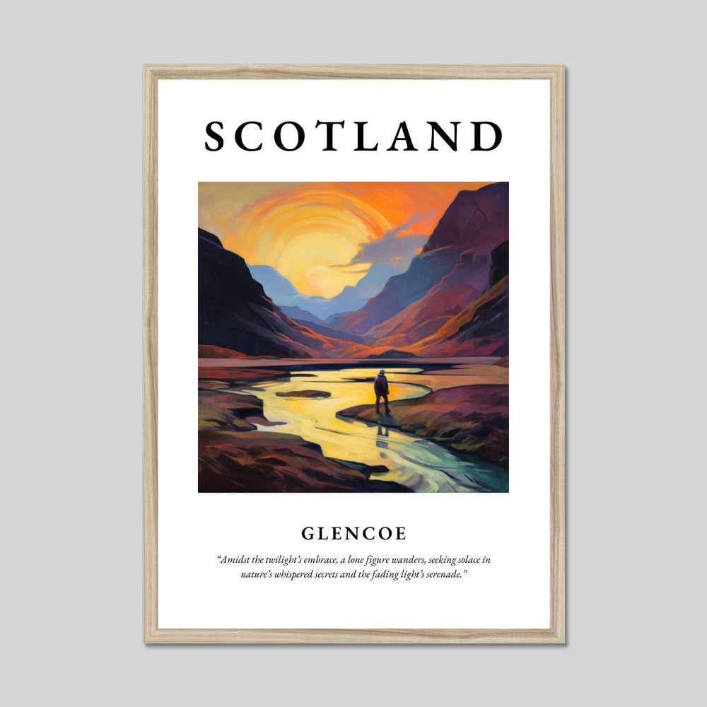 Poster in a natural frame with the word Scotland