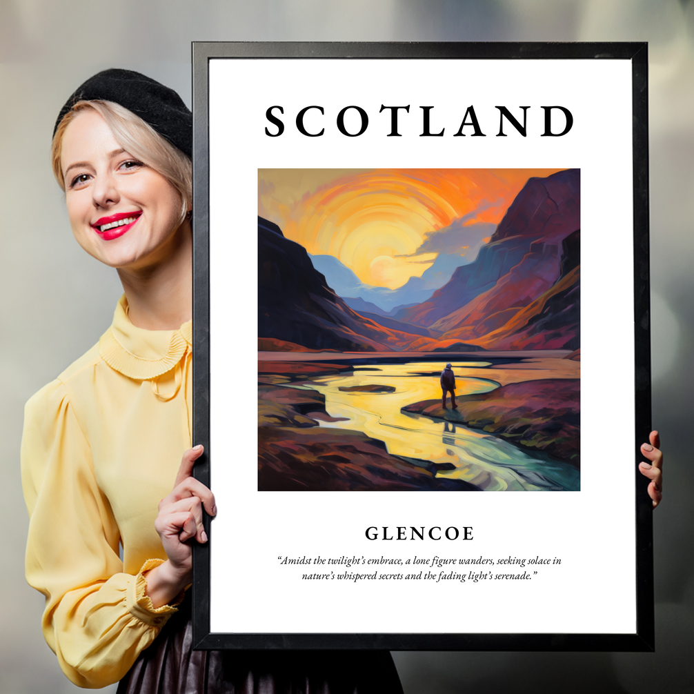 Person holding a poster of Glencoe