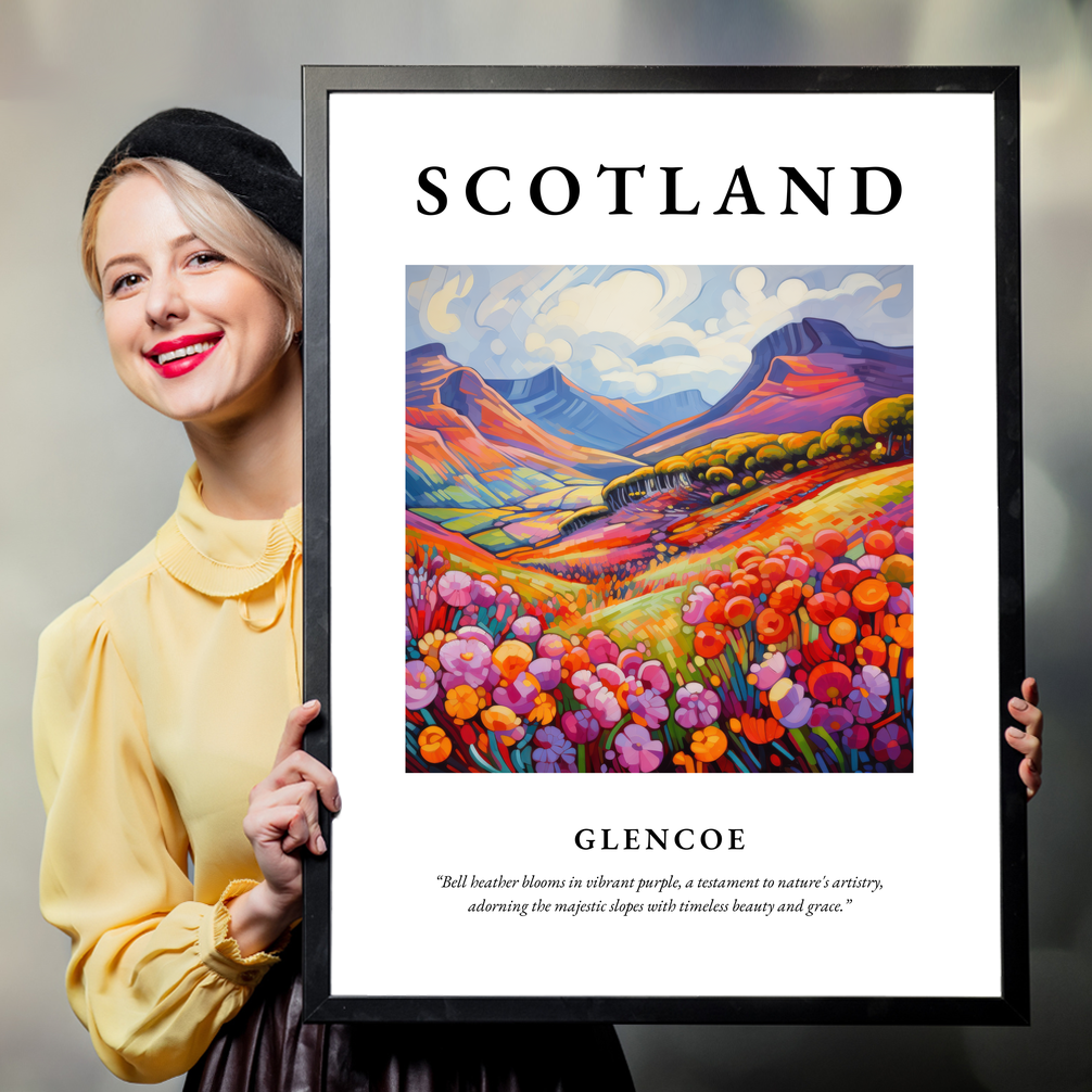 Person holding a poster of Glencoe