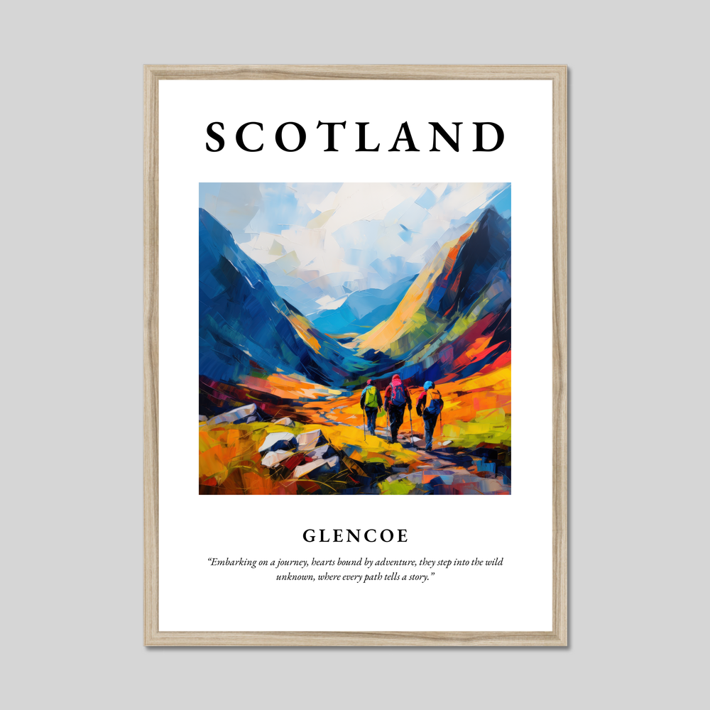 Poster in a natural frame with the word Scotland