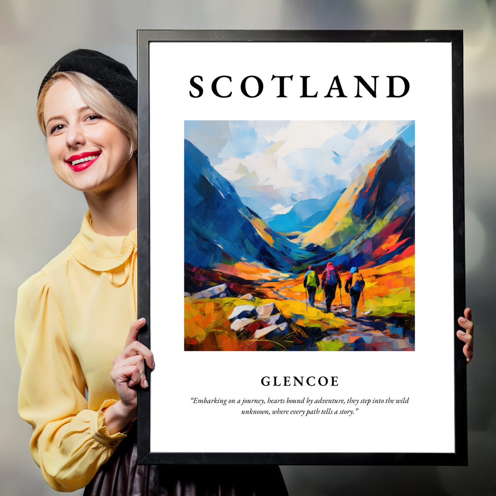 Person holding a poster of Glencoe