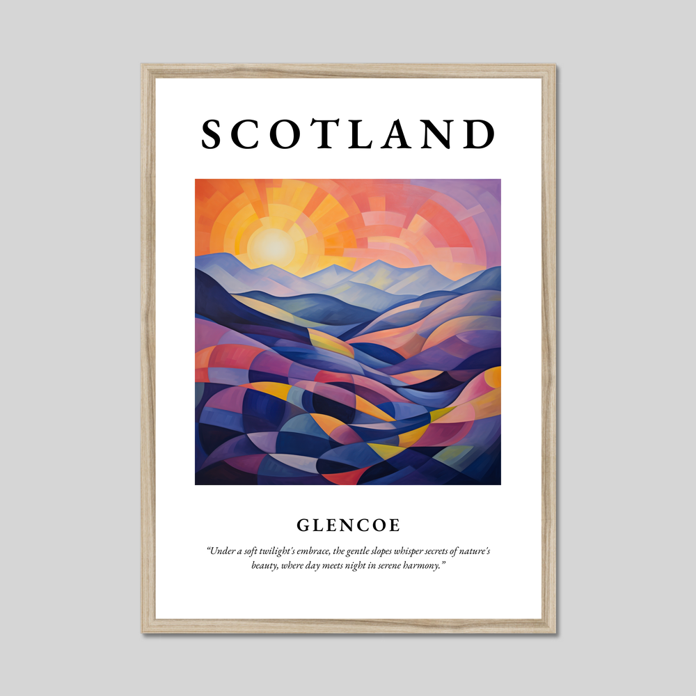 Poster in a natural frame with the word Scotland