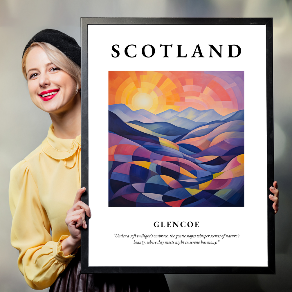 Person holding a poster of Glencoe